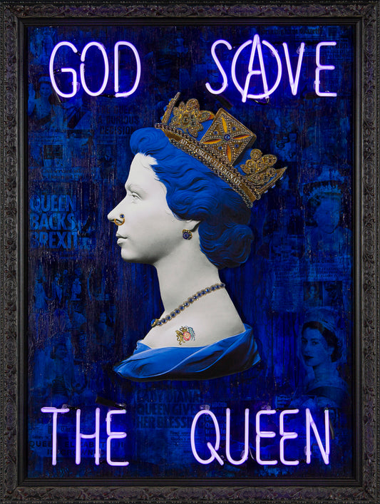 Blue God Save The Queen - Violet Neon