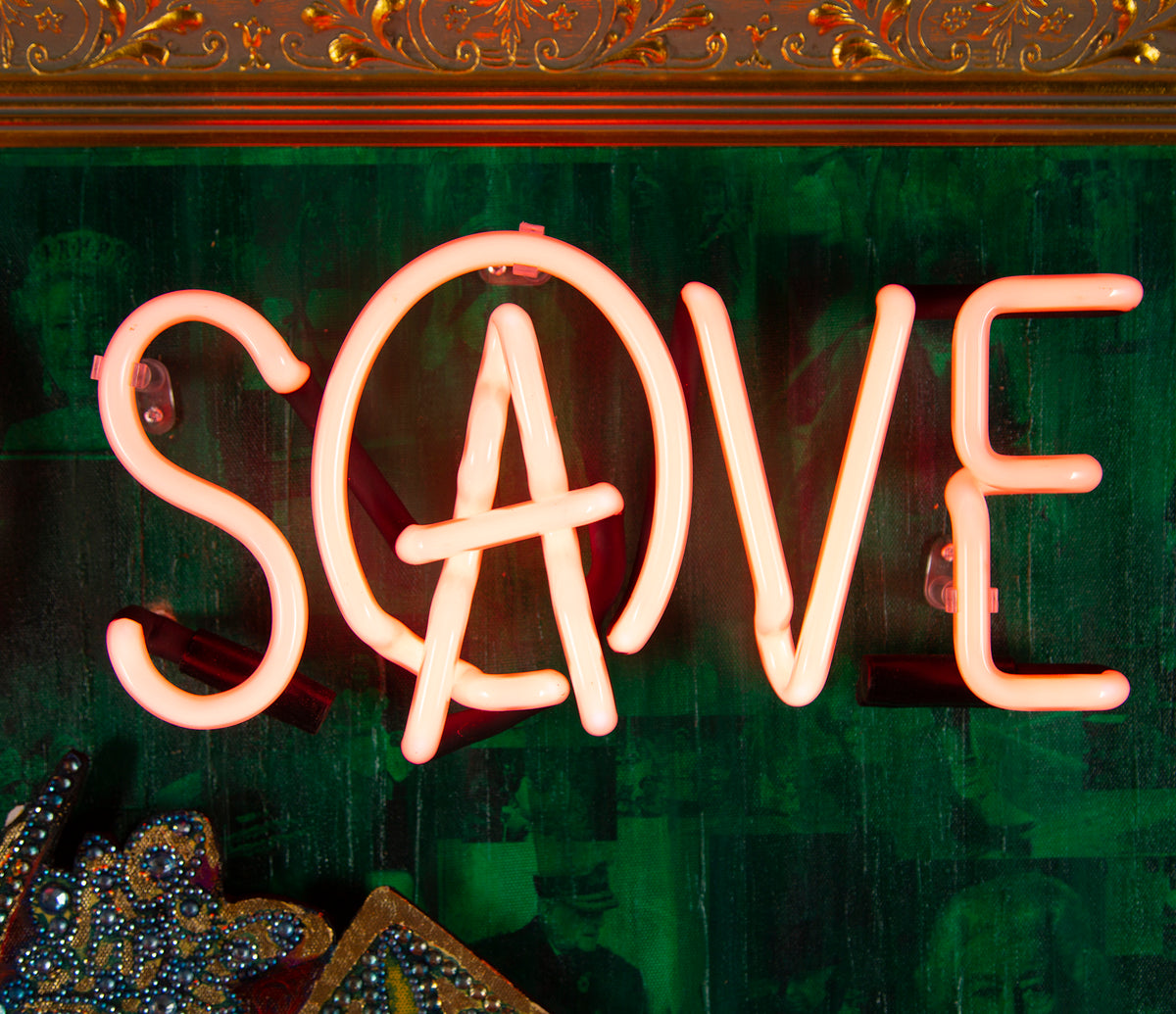 Green God Save The Queen - Pink Neon