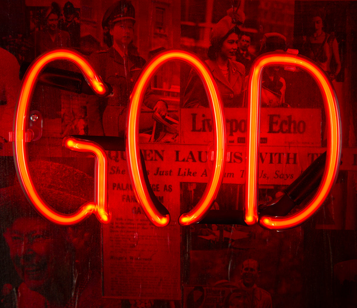 Red God Save The Queen - Red, White and Blue Neon