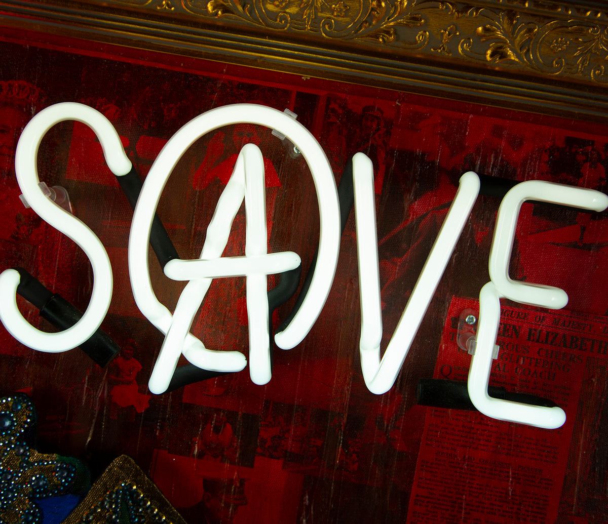 Red God Save The Queen - Red, White and Blue Neon