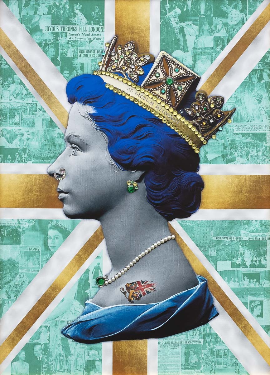 Queen Print - Gold/Teal
